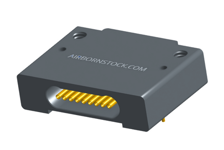 NK-1F2-009-435-0000 - Nano-miniature D-shaped right angle plated through hole (PTH) board mount connector with mounting holes, 1 row of 9 contacts, and no hardware. (Receptacle)