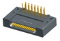 NK-1F4-015-435-0000 - Nano-miniature D-shaped right angle plated through hole (PTH) board mount connector with mounting holes, 1 row of 15 contacts, and no hardware. (Receptacle)