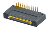 NK-1F2-021-435-0000 - Nano-miniature D-shaped right angle plated through hole (PTH) board mount connector with mounting holes, 1 row of 21 contacts, and no hardware. (Receptacle)