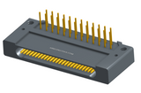 NK-1F2-025-435-0000 - Nano-miniature D-shaped right angle plated through hole (PTH) board mount connector with mounting holes, 1 row of 25 contacts, and no hardware. (Receptacle)
