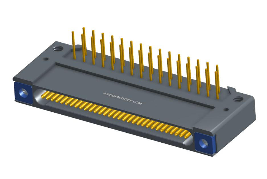 NK-1F2-031-435-TH00 - Nano-miniature D-shaped right angle plated through hole (PTH) board mount connector with mounting holes, 1 row of 31 contacts, and threaded holes for attachment hardware. (Receptacle)
