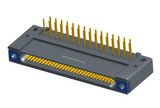 NK-1F2-031-435-TH00 - Nano-miniature D-shaped right angle plated through hole (PTH) board mount connector with mounting holes, 1 row of 31 contacts, and threaded holes for attachment hardware. (Receptacle)