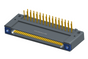 NK-1F4-031-435-TH00 - Nano-miniature D-shaped right angle plated through hole (PTH) board mount connector with mounting holes, 1 row of 31 contacts, and threaded holes for attachment hardware. (Receptacle)