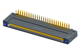 NK-1F2-051-435-TH00 - Nano-miniature D-shaped right angle plated through hole (PTH) board mount connector with mounting holes, 1 row of 51 contacts, and threaded holes for attachment hardware. (Receptacle)