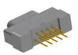 NK-1G2-009-135-0000 - Nano-miniature D-shaped vertical plated through hole (PTH) board mount connector, 1 row of 9 contacts, and no hardware. (Plug)