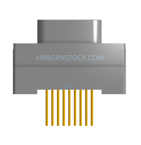 NK-1G2-009-135-TH00 - Nano-miniature D-shaped vertical plated through hole (PTH) board mount connector, 1 row of 9 contacts, and threaded holes for attachment hardware.(Plug)