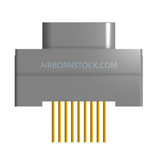 NK-1G2-009-135-TH00 - Nano-miniature D-shaped vertical plated through hole (PTH) board mount connector, 1 row of 9 contacts, and threaded holes for attachment hardware.(Plug)