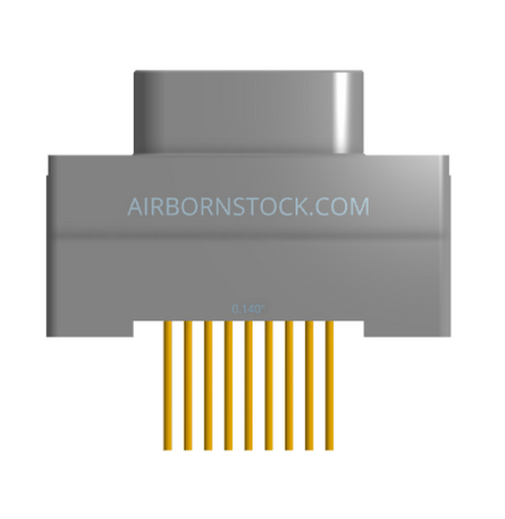 NK-1G2-009-135-TH00 - Nano-miniature D-shaped vertical plated through hole (PTH) board mount connector, 1 row of 9 contacts, and threaded holes for attachment hardware.(Plug)