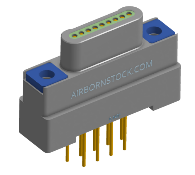 NK-1G2-009-135-TH00 - Nano-miniature D-shaped vertical plated through hole (PTH) board mount connector, 1 row of 9 contacts, and threaded holes for attachment hardware.(Plug)