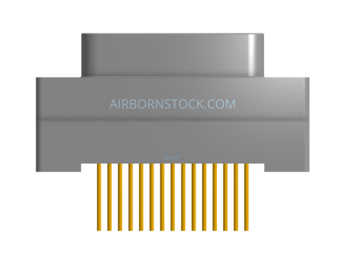 NK-1G2-015-148-0000 - Nano-miniature D-shaped vertical plated through hole (PTH) board mount connector, 1 row of 15 contacts, and no hardware. (Plug)