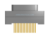NK-1G2-015-148-0000 - Nano-miniature D-shaped vertical plated through hole (PTH) board mount connector, 1 row of 15 contacts, and no hardware. (Plug)