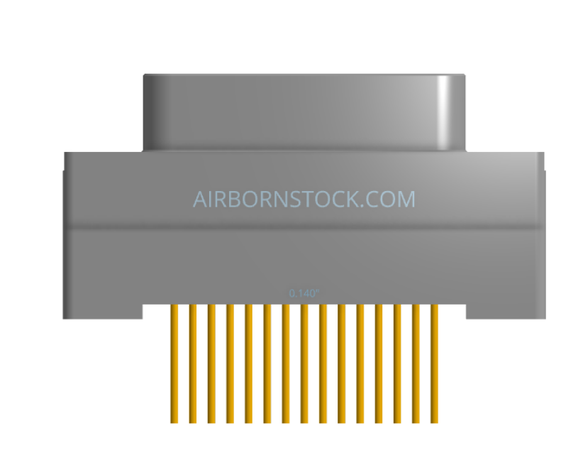 NK-1G2-015-138-TH00 - Nano-miniature D-shaped vertical plated through hole (PTH) board mount connector, 1 row of 15 contacts, and threaded holes for attachment hardware.(Plug)