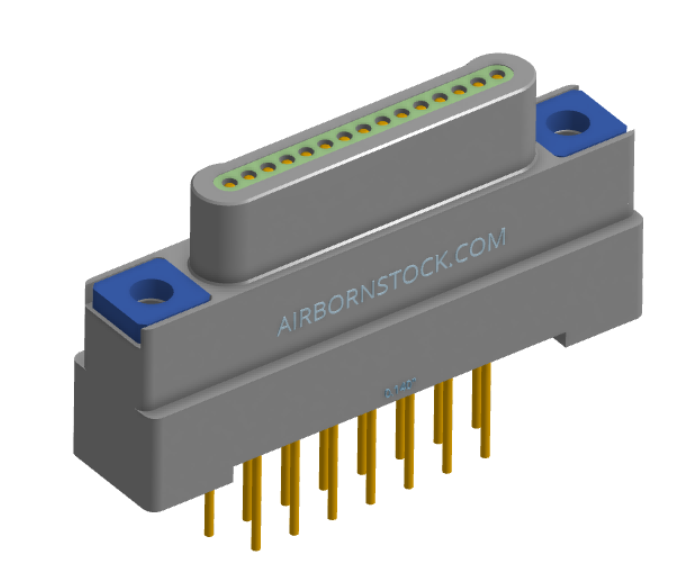 NK-1G2-015-138-TH00 - Nano-miniature D-shaped vertical plated through hole (PTH) board mount connector, 1 row of 15 contacts, and threaded holes for attachment hardware.(Plug)