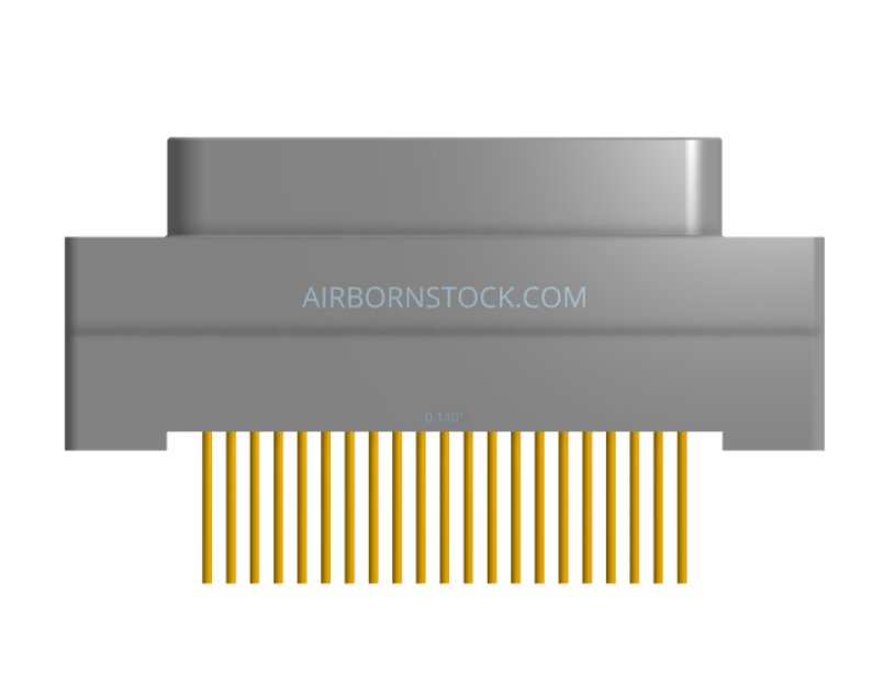 NK-1G2-021-135-0000 - Nano-miniature D-shaped vertical plated through hole (PTH) board mount connector, 1 row of 21 contacts, and no hardware. (Plug)
