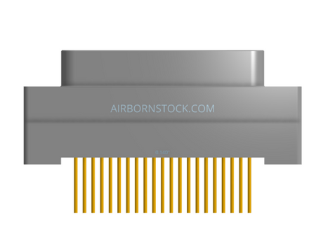 NK-1G2-021-135-0000 - Nano-miniature D-shaped vertical plated through hole (PTH) board mount connector, 1 row of 21 contacts, and no hardware. (Plug)