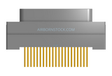 NK-1G2-021-135-TH00 - Nano-miniature D-shaped vertical plated through hole (PTH) board mount connector, 1 row of 21 contacts, and threaded holes for attachment hardware.(Plug)