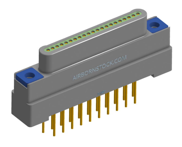 NK-1G2-021-135-TH00 - Nano-miniature D-shaped vertical plated through hole (PTH) board mount connector, 1 row of 21 contacts, and threaded holes for attachment hardware.(Plug)