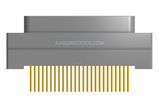 NK-1G2-025-135-0000 - Nano-miniature D-shaped vertical plated through hole (PTH) board mount connector, 1 row of 25 contacts, and no hardware. (Plug)