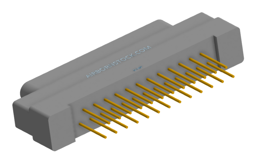 NK-1G2-025-135-0000 - Nano-miniature D-shaped vertical plated through hole (PTH) board mount connector, 1 row of 25 contacts, and no hardware. (Plug)