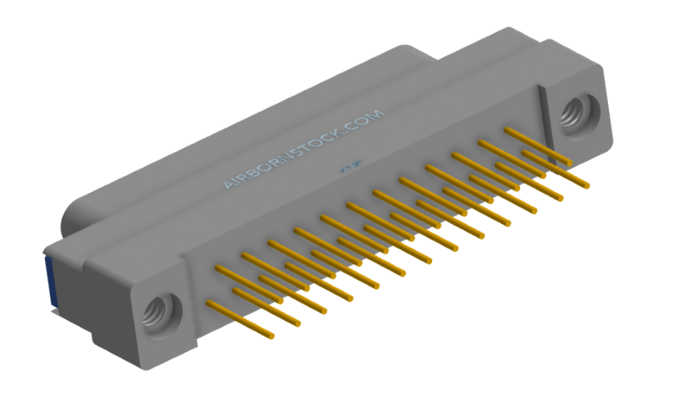 NK-1G2-025-135-TH00 - Nano-miniature D-shaped vertical plated through hole (PTH) board mount connector, 1 row of 25 contacts, and threaded holes for attachment hardware.(Plug)