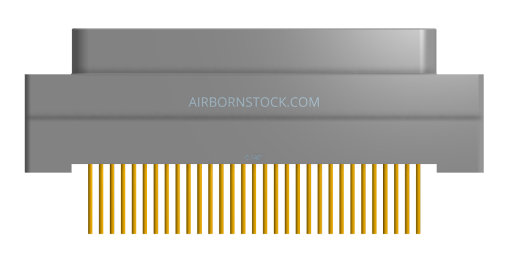 NK-1G2-031-135-0000 - Nano-miniature D-shaped vertical plated through hole (PTH) board mount connector, 1 row of 31 contacts, and no hardware. (Plug)