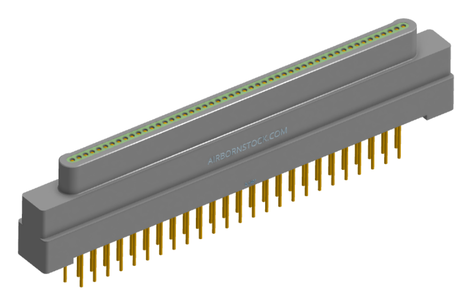 NK-1G2-051-135-0000 - Nano-miniature D-shaped vertical plated through hole (PTH) board mount connector, 1 row of 51 contacts, and no hardware. (Plug)