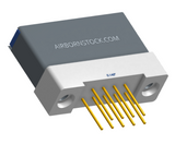 NK-1H2-009-235-TH00 - Nano-miniature D-shaped vertical plated through hole (PTH) board mount connector with mounting holes, 1 row of 9 contacts, and threaded holes for attachment hardware. (Receptacle)