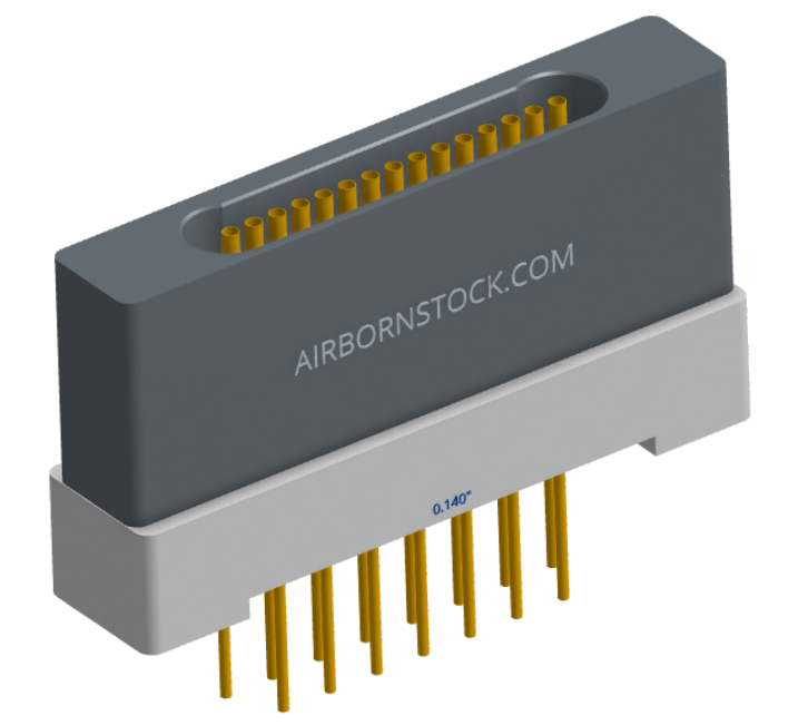 NK-1H2-015-235-0000 - Nano-miniature D-shaped vertical plated through hole (PTH) board mount connector with mounting holes, 1 row of 15 contacts, and no hardware. (Receptacle)