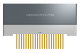NK-1H2-021-235-0000 - Nano-miniature D-shaped vertical plated through hole (PTH) board mount connector with mounting holes, 1 row of 21 contacts, and no hardware. (Receptacle)