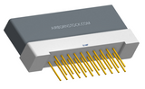 NK-1H2-021-235-0000 - Nano-miniature D-shaped vertical plated through hole (PTH) board mount connector with mounting holes, 1 row of 21 contacts, and no hardware. (Receptacle)