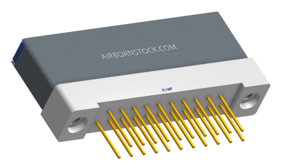 NK-1H2-021-235-TH00 - Nano-miniature D-shaped vertical plated through hole (PTH) board mount connector with mounting holes, 1 row of 21 contacts, and threaded holes for attachment hardware. (Receptacle)