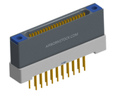 NK-1H2-021-235-TH00 - Nano-miniature D-shaped vertical plated through hole (PTH) board mount connector with mounting holes, 1 row of 21 contacts, and threaded holes for attachment hardware. (Receptacle)
