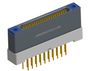 NK-1H4-021-235-TH00 - Nano-miniature D-shaped vertical plated through hole (PTH) board mount connector with mounting holes, 1 row of 21 contacts, and threaded holes for attachment hardware. (Receptacle)