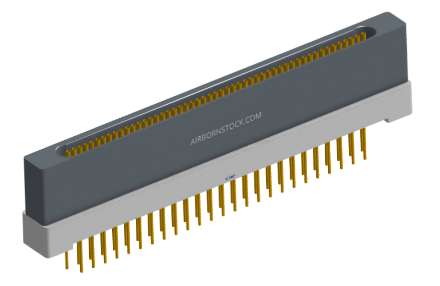 NK-1H2-051-238-0000 - Nano-miniature D-shaped vertical plated through hole (PTH) board mount connector with mounting holes, 1 row of 51 contacts, and no hardware. (Receptacle)