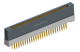 NK-1H2-051-238-0000 - Nano-miniature D-shaped vertical plated through hole (PTH) board mount connector with mounting holes, 1 row of 51 contacts, and no hardware. (Receptacle)