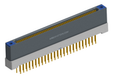 NK-1H2-051-238-TH00 - Nano-miniature D-shaped vertical plated through hole (PTH) board mount connector with mounting holes, 1 row of 51 contacts, and threaded holes for attachment hardware. (Receptacle)