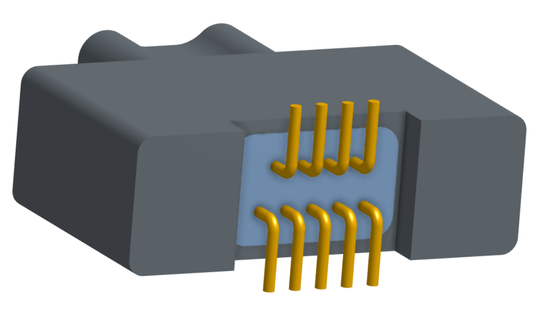 NK-2A2-009-125-0000 - Nano-miniature D-shaped vertical surface board mount (SMT) connector with a(n) electroless nickel shell, 2 rows of 9 contacts, and no hardware. (Plug)