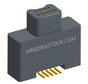 NK-2A4-009-128-0000 - Nano-miniature D-shaped horizontal surface board mount (SMT) connector with mounting holes, 2 rows with 9 contacts, and no hardware. (Plug)