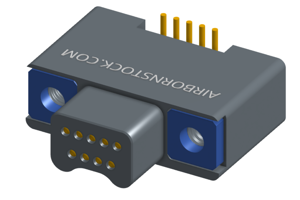 NK-2A2-009-125-TH00 - Nano-miniature D-shaped vertical surface board mount (SMT) connector with a(n) electroless nickel shell, 2 rows of 9 contacts, and threaded holes for attachment hardware. (Plug)