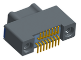 NK-2A2-015-125-TH00 - Nano-miniature D-shaped vertical surface board mount (SMT) connector with a(n) electroless nickel shell, 2 rows of 15 contacts, and threaded holes for attachment hardware. (Plug)