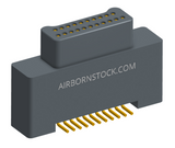 NK-2A2-021-128-0000 - Nano-miniature D-shaped vertical surface board mount (SMT) connector with a(n) electroless nickel shell, 2 rows of 21 contacts, and no hardware. (Plug)