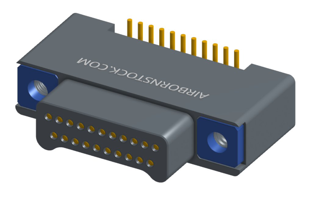 NK-2A2-021-125-TH00 - Nano-miniature D-shaped vertical surface board mount (SMT) connector with a(n) electroless nickel shell, 2 rows of 21 contacts, and threaded holes for attachment hardware. (Plug)