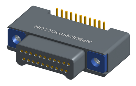 NK-2A2-021-125-TH00 - Nano-miniature D-shaped vertical surface board mount (SMT) connector with a(n) electroless nickel shell, 2 rows of 21 contacts, and threaded holes for attachment hardware. (Plug)