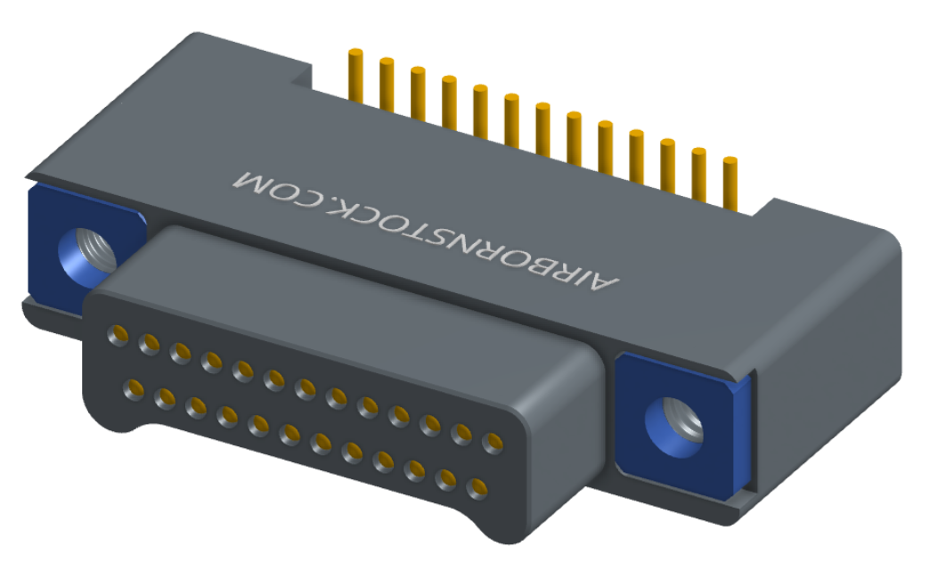 NK-2A2-025-125-TH00 - Nano-miniature D-shaped vertical surface board mount (SMT) connector with a(n) electroless nickel shell, 2 rows of 25 contacts, and threaded holes for attachment hardware. (Plug)