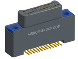 NK-2A2-025-125-TH00 - Nano-miniature D-shaped vertical surface board mount (SMT) connector with a(n) electroless nickel shell, 2 rows of 25 contacts, and threaded holes for attachment hardware. (Plug)