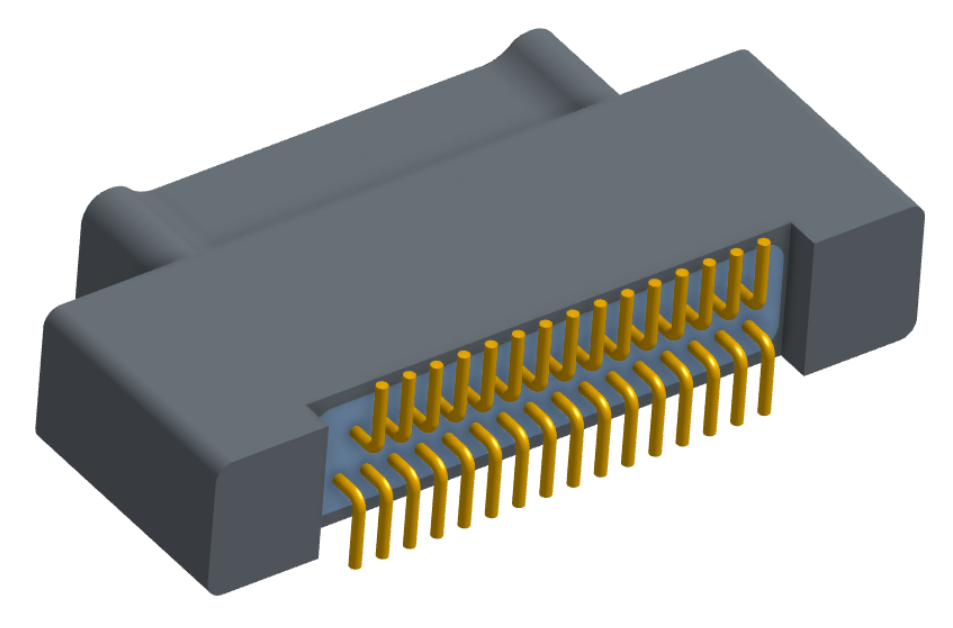 NK-2A2-031-125-0000 - Nano-miniature D-shaped vertical surface board mount (SMT) connector with a(n) electroless nickel shell, 2 rows of 31 contacts, and no hardware. (Plug)