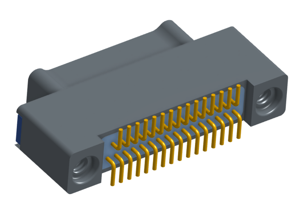 NK-2A2-031-125-TH00 - Nano-miniature D-shaped vertical surface board mount (SMT) connector with a(n) electroless nickel shell, 2 rows of 31 contacts, and threaded holes for attachment hardware. (Plug)