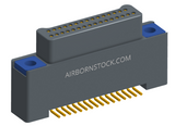 NK-2A2-031-125-TH00 - Nano-miniature D-shaped vertical surface board mount (SMT) connector with a(n) electroless nickel shell, 2 rows of 31 contacts, and threaded holes for attachment hardware. (Plug)