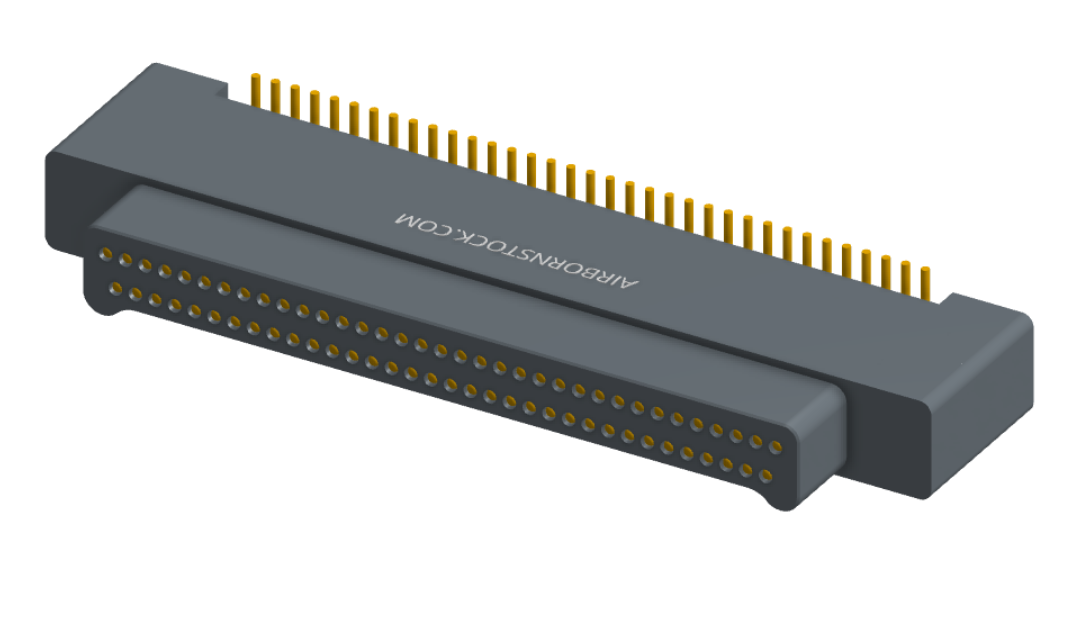 NK-2A2-025-128-0000-010 - Nano-miniature D-shaped vertical surface board mount (SMT) connector with a(n) electroless nickel shell, 2 rows of 25 contacts , and no hardware. (Plug)