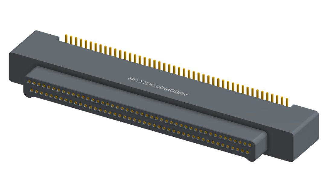 NK-2A2-065-128-0000-010 - Nano-miniature D-shaped vertical surface board mount (SMT) connector with a(n) electroless nickel shell, 2 rows of 65 contacts , and no hardware. (Plug)